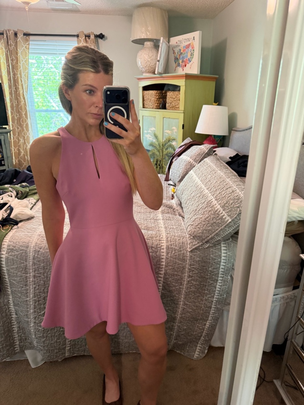 Elizabeth and James pink sophisticated mini dress